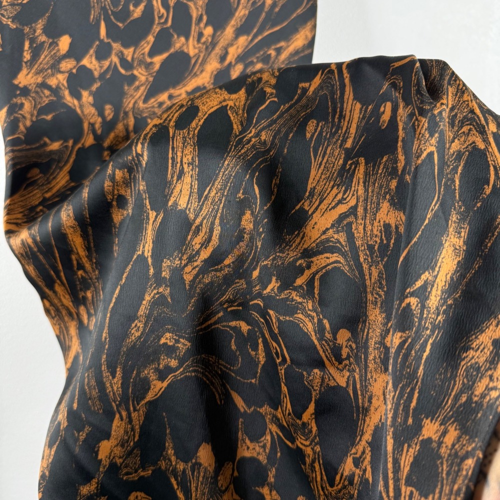 Urban Outfitters Marble Print Cowl Neck Slip Dress Black Brown XS - Picture 8 of 8